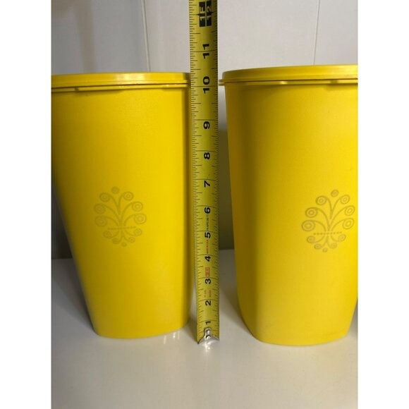VTG 70s Tupperware Harvest Gold Canisters 10.25" – Complete Set of 3 #1222-5 #1 - Picture 7 of 8